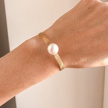 Bracelet Basic White Pearl