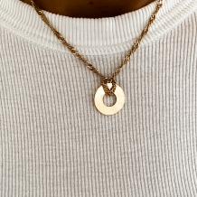 Necklace Round Circle Gold Plated