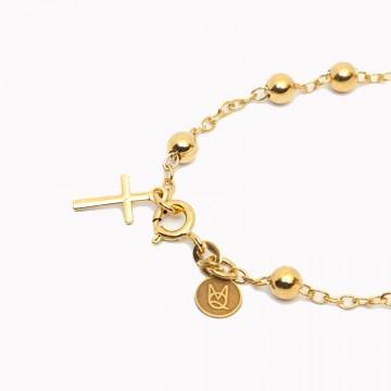 bracelet beaded rosary gold plated